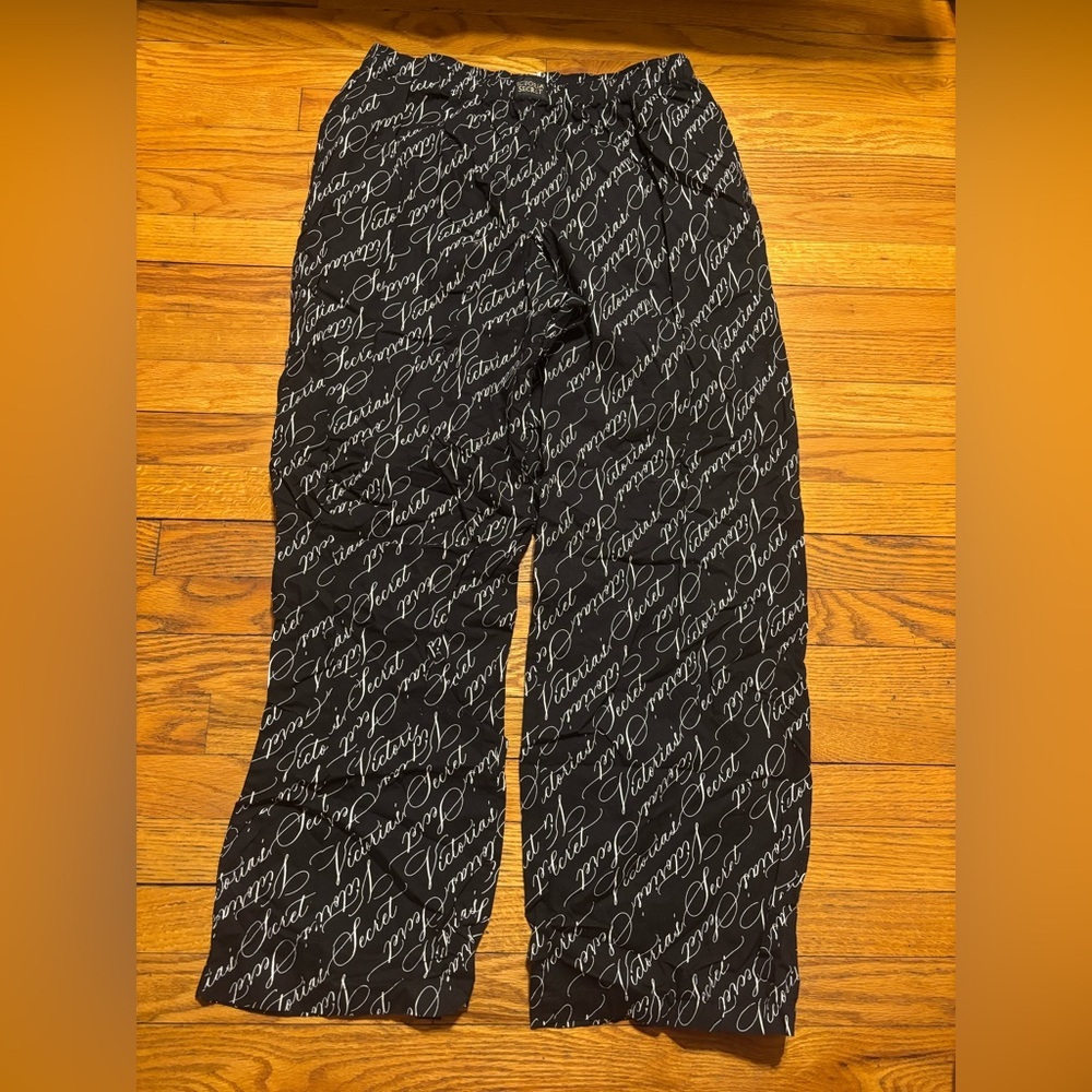 Victoria's Secret Black and White Script Pajamas Pants
